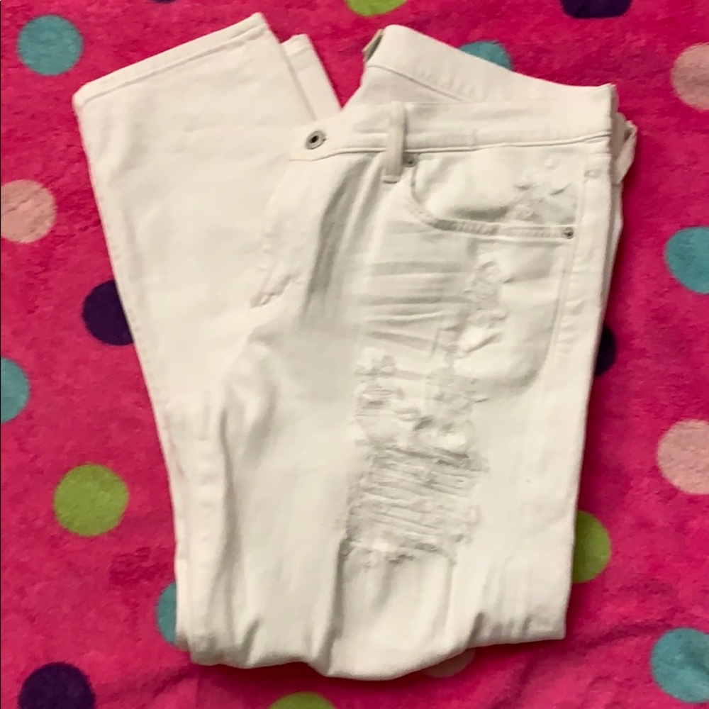 Lucky Sienna Slim boyfriend white jean 33/16